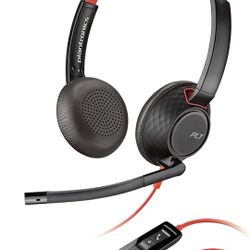 Plantronics Poly Blackwire 5200 Computer Headphones And Mic  New!