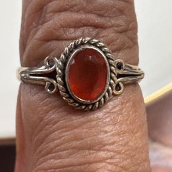 925 Carnelian Ring Size 9.5
