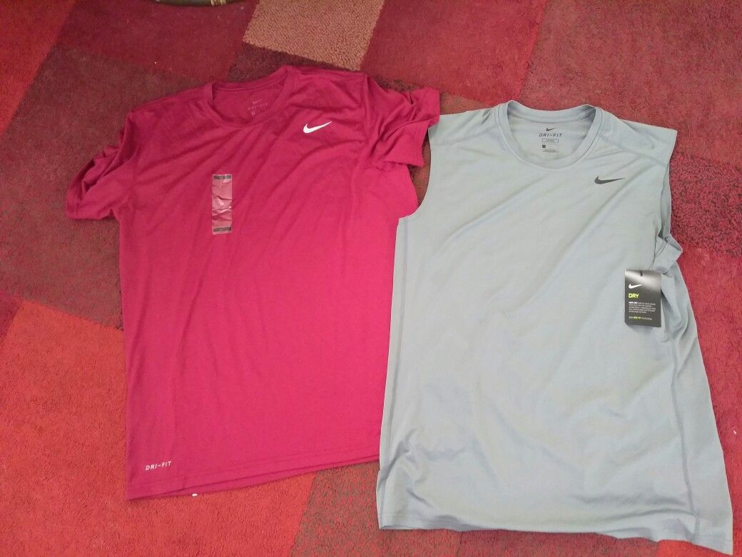 2 NWT Nike Dri-Fit Shirts. Size Large $40