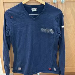 Ariat FR Women’s Long Sleeve V-Neck Flame Resistant Work Shirt Navy CAT2 Large   Good condition. It is size L but size runs small so I am selling it a