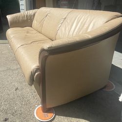 Classic Tan Leather Couch