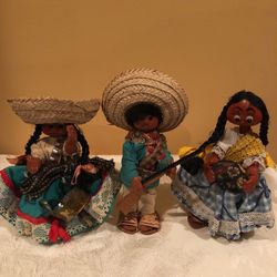 Three Vintage Dolls From Mexico