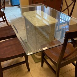Glass top dining room table
