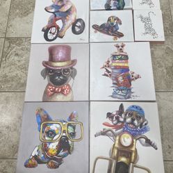 Canvas Dog Art Home Decor