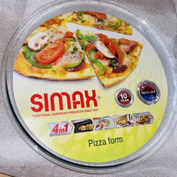 Simax Glass Pizza Pan for Oven: Borosilicate Glass Pizza Tray for Oven - 12.5-In
