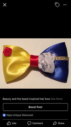 Beauty and the beast inspired hair bow