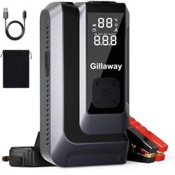 Battery Jumper Starter Portable Air Compressor, Flashlight, Power Bank