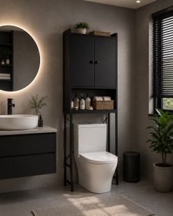 The toilet storage cabinet-3tiers bather organizers and storage solution with adjustable shelf anti-tip bathroom storage cabinet