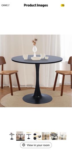 Black round small table