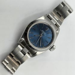 Rolex Oyster Perpetual 67180 Blue Dial 24mm Stainless Steel Watch