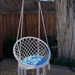Swing Hammock Chair With Mounting Hardware and Pillow