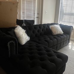 Black Sectional couch 