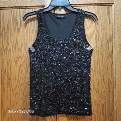 BLACK SEQUIN TOP