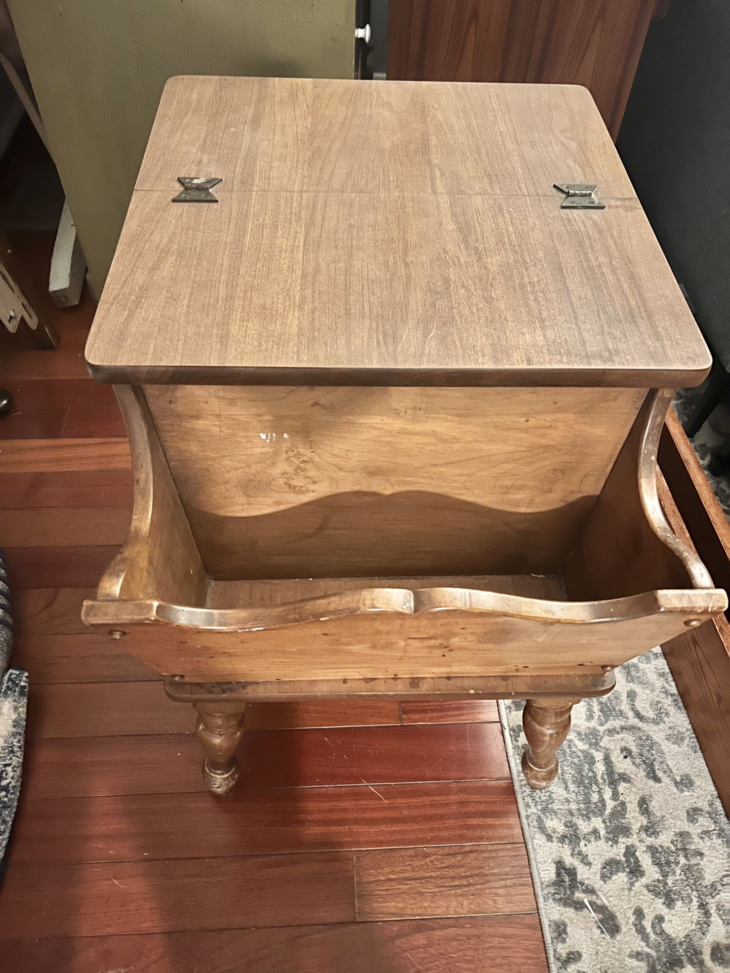 Solid Wood Nightstand Vintage End Table