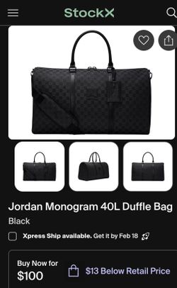 Nike Air Jordan Monogram Duffle Bag Carry On 