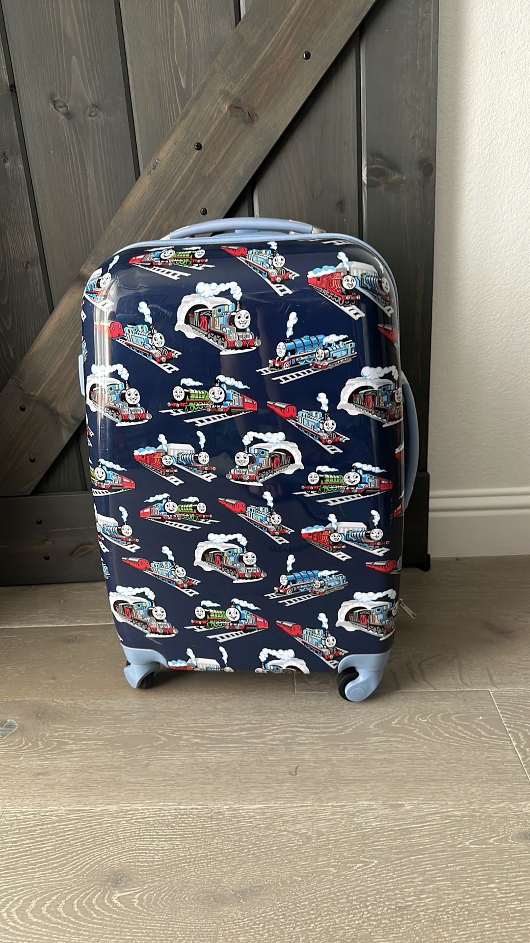 Rare Pottery barn Thomas the Train hard sided luggage