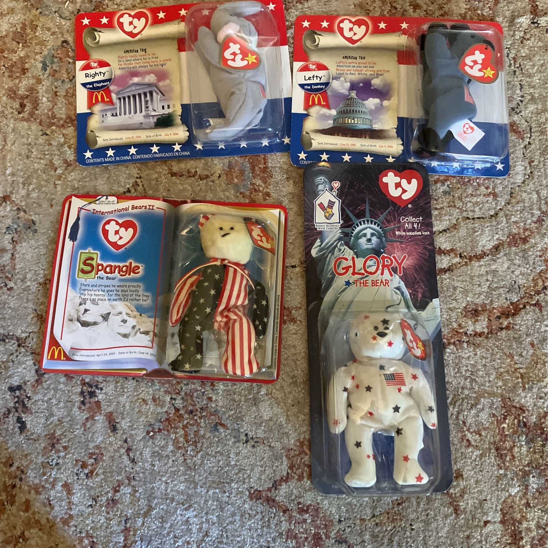 Patriotic Ty Beanie Babies Unopened