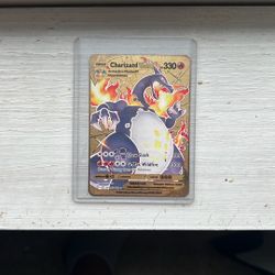 Gold Plated Charzard vmax Pokimon Card