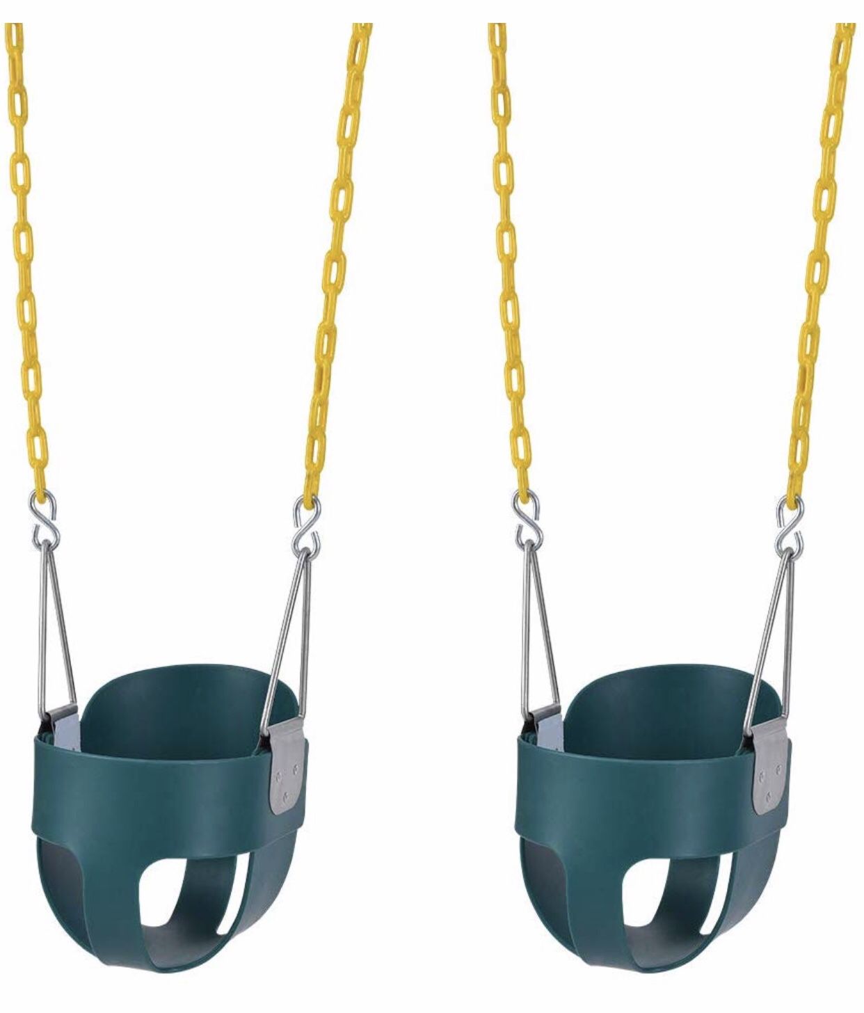Lovely Snail 2 Pack Toddler Swing Seat-High Back Full Bucket Swing Seat with 66" Plastic Coated Chains