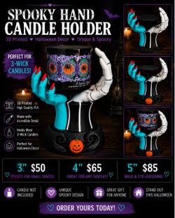 Jack & Sally Tri-Wick Candle Holder