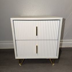White/Gold Night Stand 