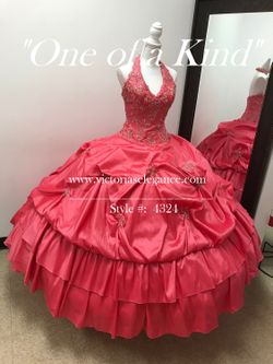 “One of a Kind” Halter Taffetta Ball Gown