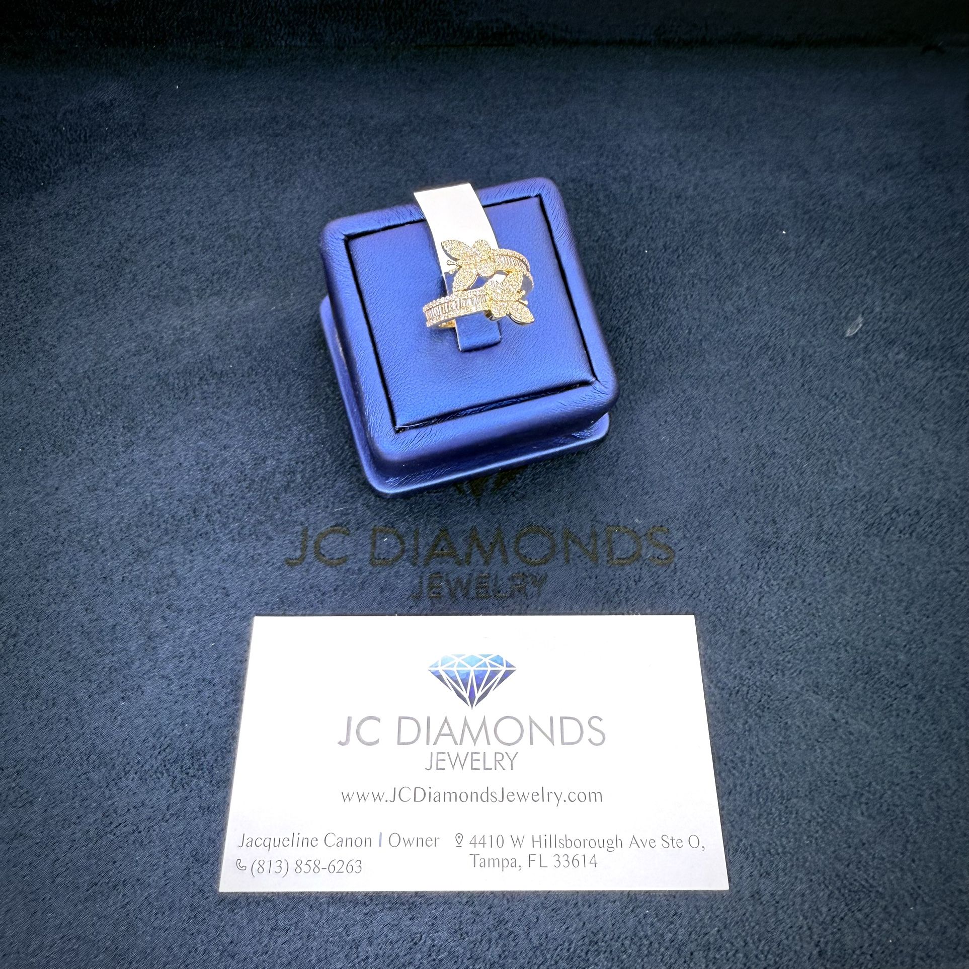 Ring Butterfly Diamonds Real 10k Gold