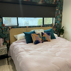 West Elm Rattan King Bed Frame