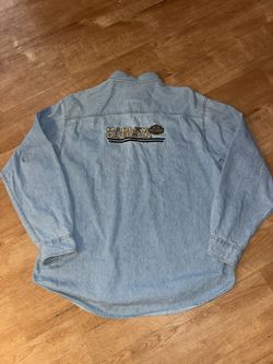 Rare Vintage HARLEY DAVIDSON Denim Jean Casual Button Front Shirt 2000s Blue Xl