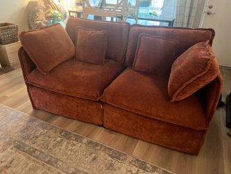 Free! Modular Washable 2-Seater loveseat couch in Rust