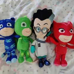 PJ Masks Stuffed Toy Bundle - Cat Boy, Gekko, Owlette, Romeo