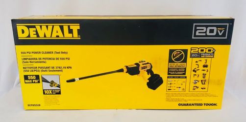 New Dewalt 20V MAX 550 PSI 1.0 GPM Cold Water Cordless Cleaner with 4 Nozzles (Tool Only). $120