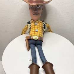 DISNEY Pixar Toy Story WOODY Pull-String Talking 15" Doll Thinkway Cowboy 
