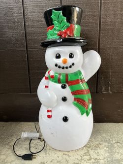 blow mold vintage snowman