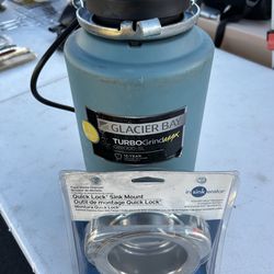 Glacier bay turbo Grind Max, blue,  new quick lock sink mount