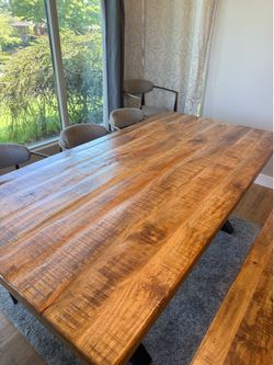 Dining table and benches