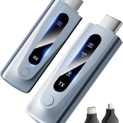 New-2025 Upgraded Wireless HDMI Transmitter & Receiver 328FT/100M, Plug & Play Portable 5G+2.4G Wireless HDMI Extender Kit for 4K Decode Input 1080P O
