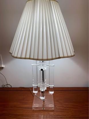 Mid Century Modern Vintage Lucite Table Lamp Signed Marlee