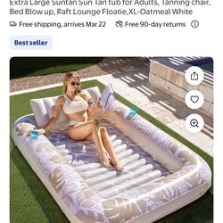 SLOOSH new inflatable extra large tanning pool lounger
