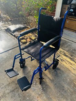 Folding Transport Wheelchair with Footrests USED LIKE NEW