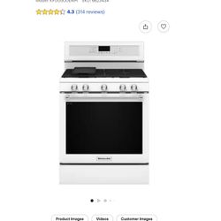 Kitchen Aid Gas Stove Oven White 