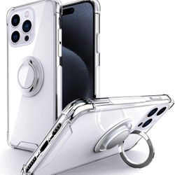 Iphone 15 Pro Max Case. Silverback Clear Case. Includes L Kickstand. Shockproof.