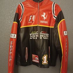 Leather Ferrari Racing Jacket