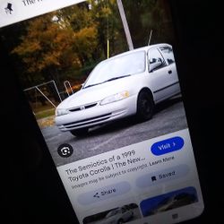 1999 Toyota Corolla 160.000 Miles Runs Great Needs Window ..Reliable