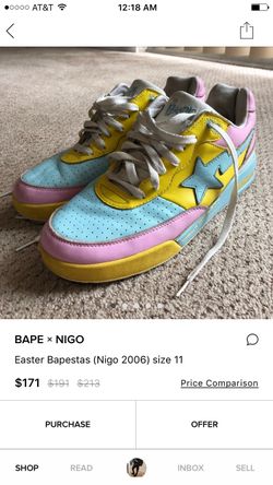 Authentic Bapesta Roadsta Cotton Candy Sax Pink Size 8 Men Authentic Bapesta Roadsta Cotton Candy Sax Pink Size 8 Men