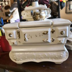 Vintage McCoy USA White Pedestal Planter / Decorative Ceramic Base, c. 1940s–50s”