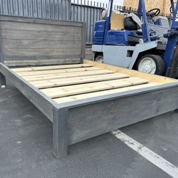 Queen Size Bed Frame Made Out Of Solid Wood 