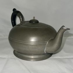 Antique Pewter Crown & Rose London England Teapot Rare