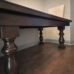 Dark Wood Traditional Dining Table — Seats 8–10 