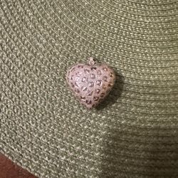 Sterling Silver 925 Heart Pendant Puff Out 